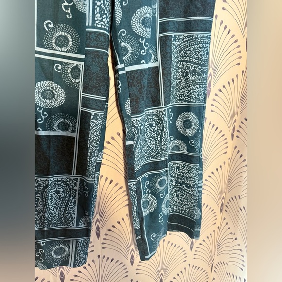 Erika Blue Patterned Wide Leg Pants - Picture 3 of 4